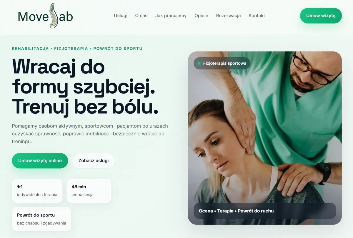 MoveLab physiotherapy website